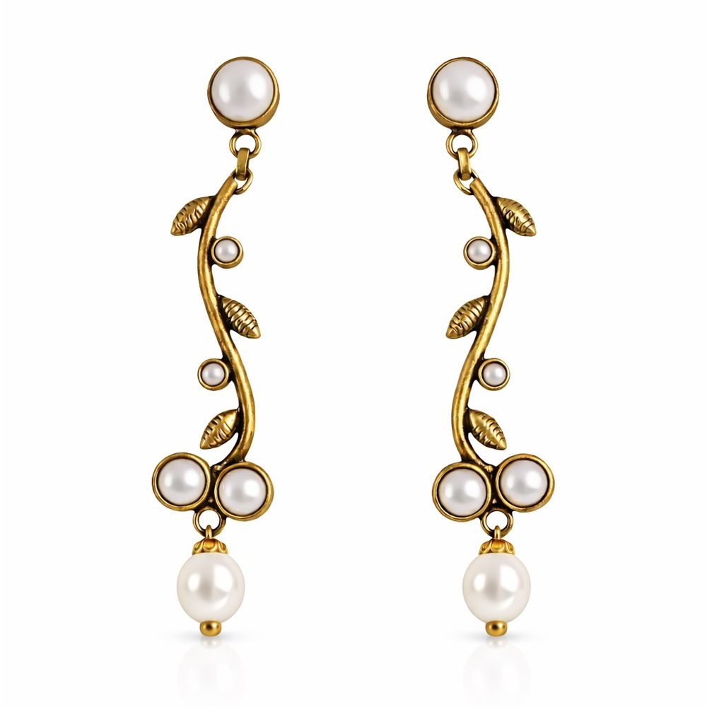 Elegant Gold and Pearl Drop Earrings